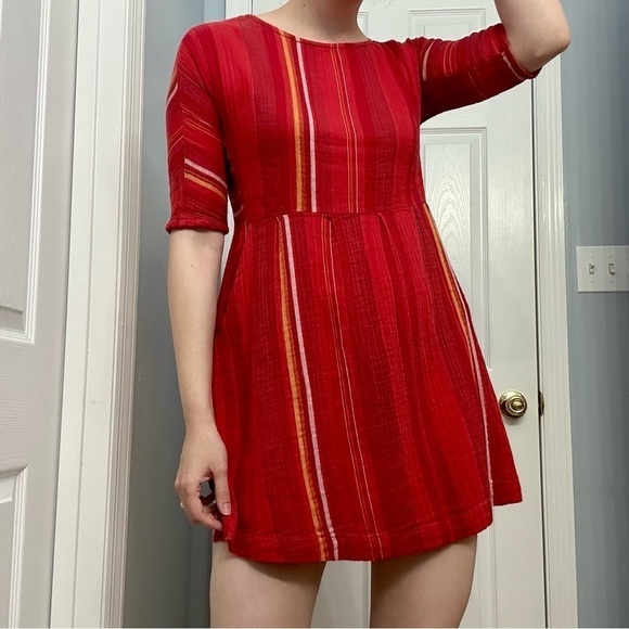 Ace & Jig Dress Mini Cotton Striped Red Summer Casual Beach Size Extra Small - Picture 7 of 7